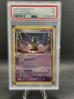 Pokemon 2005 EX Unseen Forces Reverse Holo #49 Xatu PSA 7 - Image 1