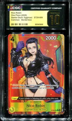 PRISTINE CGC 10 Nico Robin ST29-009 Starter Deck: Egghead Common 2026 EN One Pie - Image 1
