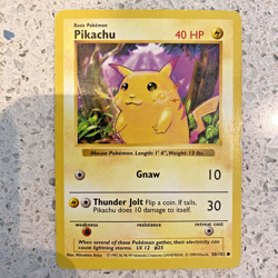 Pikachu 58/102 Base Set Shadowless Regular Yellow Cheeks, HP - Pokemon Card TCG - Image 1