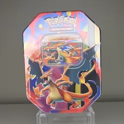 Pokemon Mega Charizard Tin Charizard EX Trading Card Game Metal Tin 2023 - Image 1