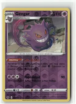 Gengar 085/202 Reverse Holo Sword & Shield Base Pokemon TCG NM - Image 1