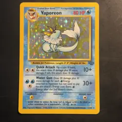 Pokemon Vintage Holo Vaporeon 12/64 Jungle WotC 1999 - Image 1
