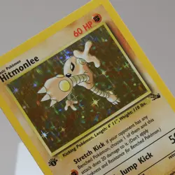 Pokemon TCG - Hitmonlee 7/62 Fossil Holo Rare 1st Edition - EXC - Image 1
