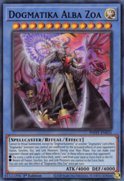 1x (NM) Dogmatika Alba Zoa - PHHY-EN031 - Super Rare - 1st Edition YuGiOh - Image 1