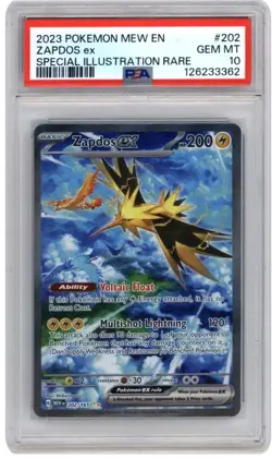 2023 Pokemon Zapdos EX TCG Scarlet & Violet 151 Card 202/165 PSA 10 - Image 1