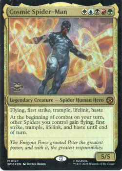 MTG: Marvel's Spider-Man: Prerelease Foil Cosmic Spider-Man: LP Condition - Image 1