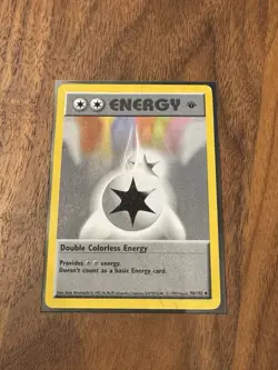 Pokemon 1st Edition Shadowless Double Colorless Energy 96/102 Base Set - Image 1
