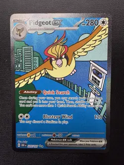 Pokemon Pidgeot ex 225/197 SV03: Obsidian Flames Rare Holo Stage 2 HP280 - Image 1