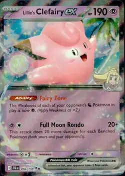 Lillie's Clefairy ex 056/159 Double Rare Journey Together Pokemon NM - Image 1