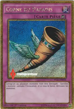 ♦Yu-Gi-Oh!♦ Corne du Paradis (Horn of Heaven) : PGL3-FR034 -VF/SECRET GOLD RARE- - Image 1