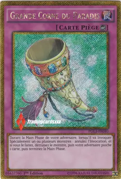 ♦Yu-Gi-Oh!♦ Grande Corne du Paradis : PGL3-FR040 -VF/SECRET GOLD RARE- - Image 1