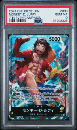 PSA 10 GEM MINT JAPANESE ONE PIECE 2024 Monkey D. Luffy L ST13-003 7-ELEVEN Tie - Image 1