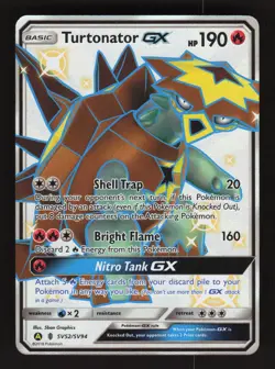 Turtonator GX SV52/SV94 Pokemon Hidden Fates Holo Full Art Card - Image 1