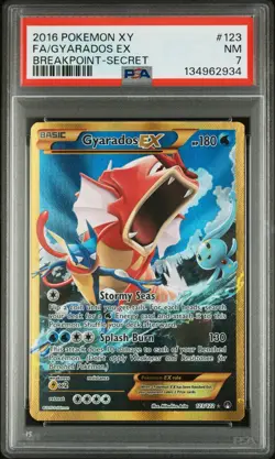 2016 Gyarados EX Full Art #123/122 XY Breakpoint PSA 7 NM - Image 1