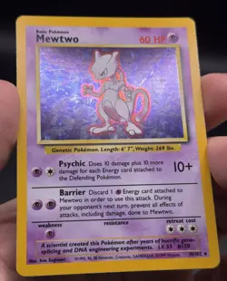 Mewtwo Holo Rare 10/102 1999 Pokemon Base Set English WOTC NM - Image 3