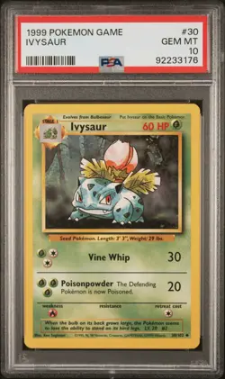 1999 POKEMON GAME #30 IVYSAUR PSA 10 - Image 1