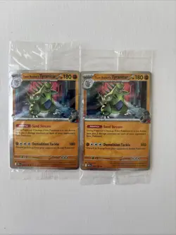 Set Of 2 Pokemon TCG Team Rockets Tyranitar 096/182 POKEMON CENTER Promo Sealed - Image 1