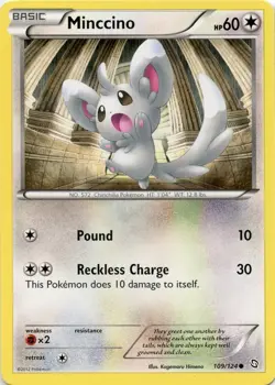 Pokemon - Minccino - 109/124 - Common - BW - Dragons Exalted - NM - Image 1