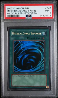 2002 YU-GI-OH! MRL-MAGIC RULER 1ST ED #047 MYSTICAL SPACE TYPHOON PSA 9 - Image 1