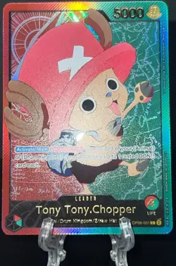 One Piece OP08-001 Tony Chopper EB02 Alt Art Leader SP GOLD TEXT 25th ANIME - Image 1
