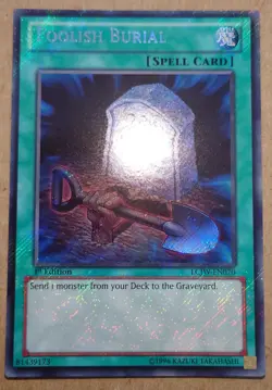 Foolish Burial LCJW-EN070 Secret Rare 1st Edition YuGiOh Card - Image 1