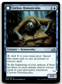 MTG Curious Homunculus U Eldritch Moon 54 LP - Image 1