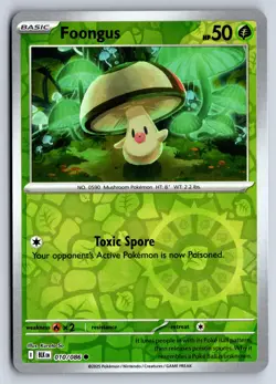 FOONGUS 010/086 COMMON BLACK BOLT POKEMON REVERSE HOLO NM - Image 1