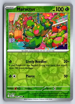 MARACTUS 008/086 COMMON BLACK BOLT POKEMON REVERSE HOLO NM - Image 1