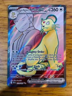 NM! Team Rocket's Persian ex (219/182) Destined Rivals Full Art Pokemon Card! - Image 1