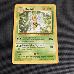 Pokemon TCG Beedrill Base Set, 17/102, Regular Rare Unlimited Non Holo Card - Image 1