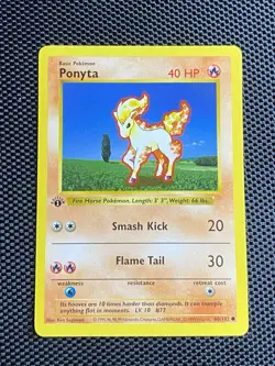Pokemon Card - Ponyta 1st Edition Base Set Shadowless 60/102 LP/NM - Image 1