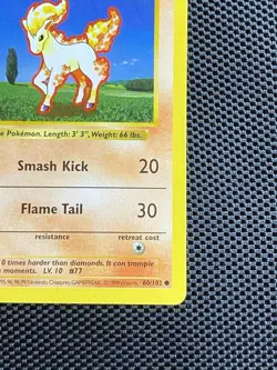 Pokemon Card - Ponyta 1st Edition Base Set Shadowless 60/102 LP/NM - Image 4