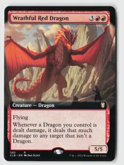 Wrathful Red Dragon (Extended Art) #585 (NM) Baldur's Gate CLB Magic MTG - Image 1