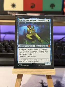 🎉 April O’Neil, Live On The Scene Missing Stamp - Tmnt Mtg Error Misprint Magic - Image 1