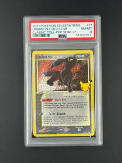 PSA 8 - Umbreon Gold Star 17/17 SWSH Celebrations Classic Collection - Pokemon - Image 1