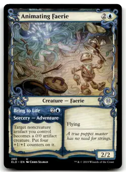 MTG Animating Faerie (Showcase) U Throne of Eldraine 280 LP - Image 1
