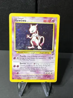 Pokemon TCG Mewtwo 10/130 Holo Rare Base Set 2 Vintage WOTC - Image 1