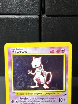 Pokemon TCG Mewtwo 10/130 Holo Rare Base Set 2 Vintage WOTC - Image 3