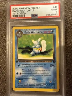 2000 POKEMON TEAM ROCKET #46 DARK WARTORTLE 1ST EDITION PSA 9 MINT - Image 1
