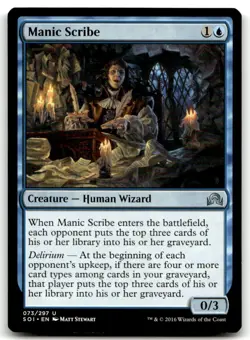 MTG Manic Scribe U Shadows over Innistrad 73 LP - Image 1