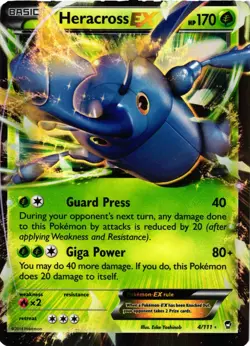 Pokemon TCG Heracross EX 4/111 XY-Furious Fists Holo DMG - Image 1