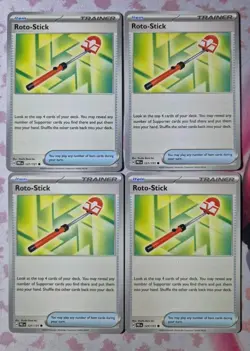 4x Roto-Stick 127/131 x4 - NM Prismatic Evolutions Pokemon Playset - Image 1