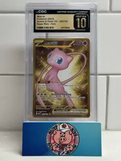 2023 POKEMON SCARLET & VIOLET 151 HYPER RARE HOLO #205 MEW EX CGC 10 PRISTINE - Image 1