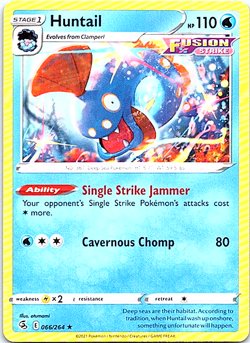 Huntail 066/264 Pokemon Sword Shield Fusion Strike Regular Near Mint - Image 1