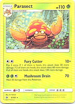 Parasect 5/149 Pokemon Sun & Moon Base Set Light Play - Image 1