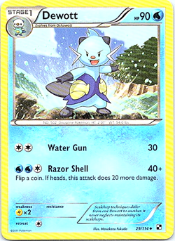 Dewott 29/114 Pokemon Black & White Regular Light Play - Image 1