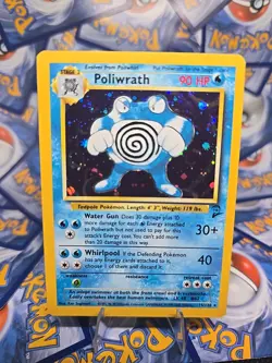 Vintage 1999 Pokemon TCG Base Set 2 Poliwrath Holo Rare 15/130 LP - Image 1