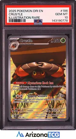 Pokemon 2025 Crustle 186/182 Full Art IR Destined Rivals GEM MINT PSA 10 - Image 1