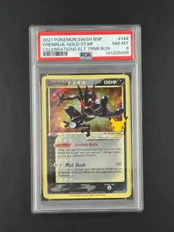 2021 POKEMON SWSH BLACK STAR PROMO #144 GRENINJA-GOLD STAR PSA 8 - Image 1