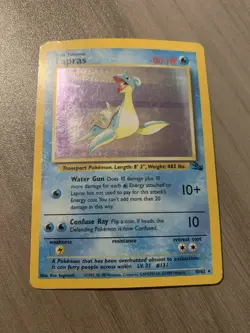 Lapras 10/62 Holo Rare Fossil Pokemon Unlimited Holo Card - Image 2